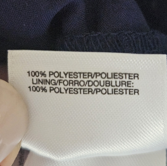 Anne Klein Navy Hexagon Pattern Embroidered Top Round Neck Long Sleeve Sz 2 NWT - Picture 16 of 16